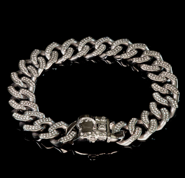 Silver dog collar with diamonds for sale
